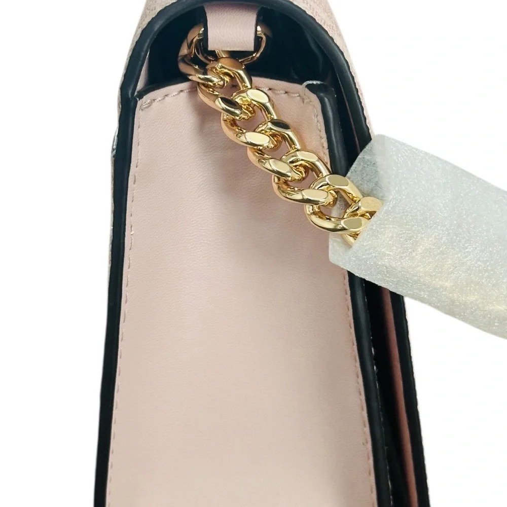 Michael Kors Jet Set Medium Signature Logo Crossbody Bag Powder Blush 35F5GTVC